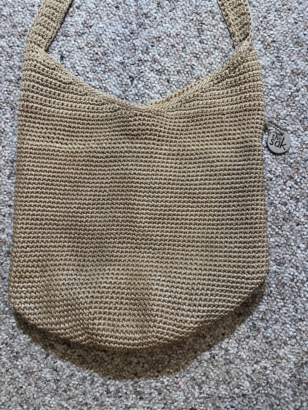 The Sak Large Beige Crochet Shoulder Crossbody Hobo Bag - Picture 2 of 10